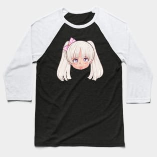 Anime Girl Sticking Her Tongue Out Baseball T-Shirt